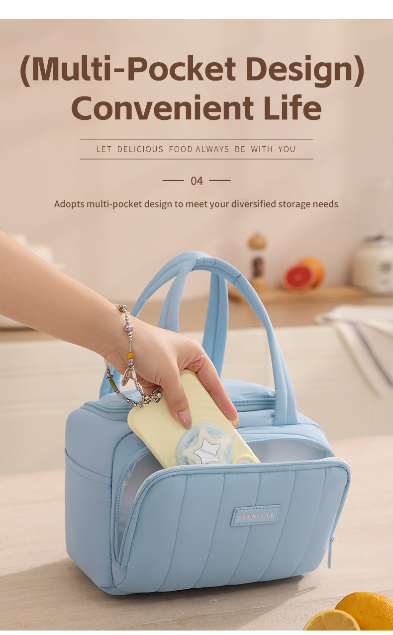 Multi-pocket square lunch bag-6