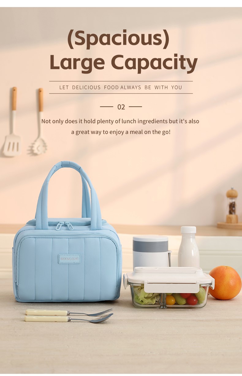 Multi-pocket square lunch bag-8